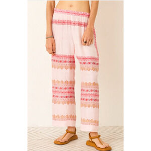 Alix of Bohemia $650 OTTO blush artisan silk Pant cropped elastic waist MEDIUM